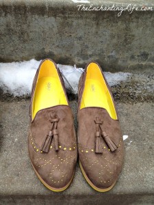 yellow and gray oxfords