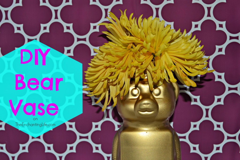 10 minute DIY Gold Bear Vase using an item already in your house!