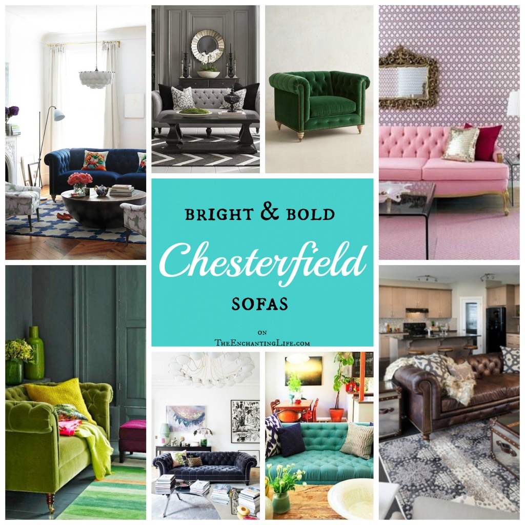 Colorful or Neutral Chesterfield Sofas in designer living rooms